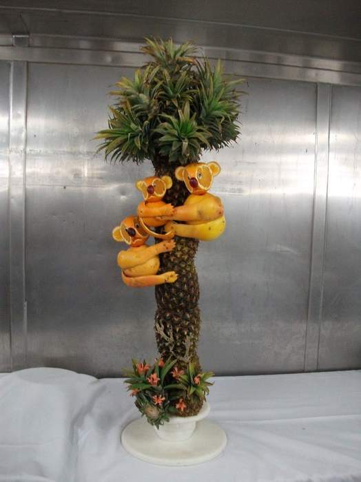 6 ананасов 4 мандарина и 2 апельсина на этой картине